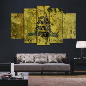 Don’T Tread On Me “Classic” - Abstract 5 Panel Canvas Art Wall Decor