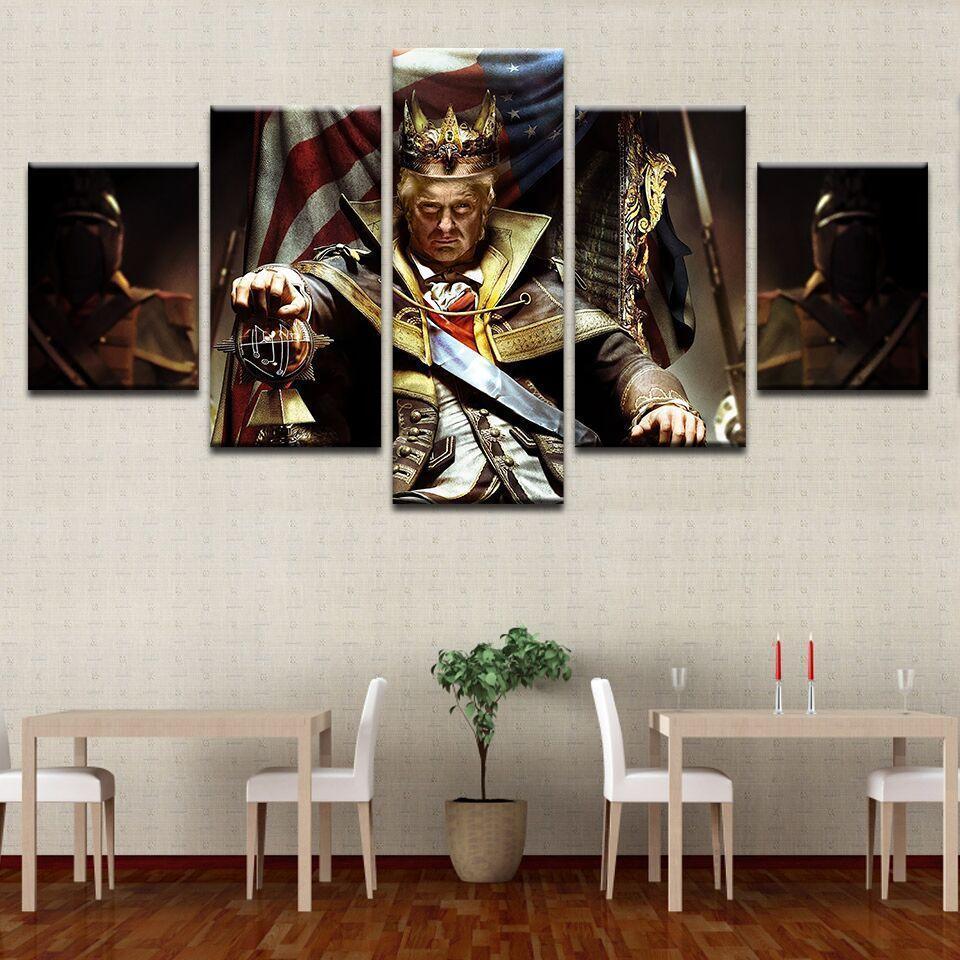 Donald Trump King Celebrity - 5 Panel Canvas Art Wall Decor Donald Trump King Celebrity - 5 Panel Canvas Art Wall Decor