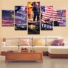 Donald Trump Standing On Top Of A Tank - Famous Person 5 Panel Canvas Art Wall Decor