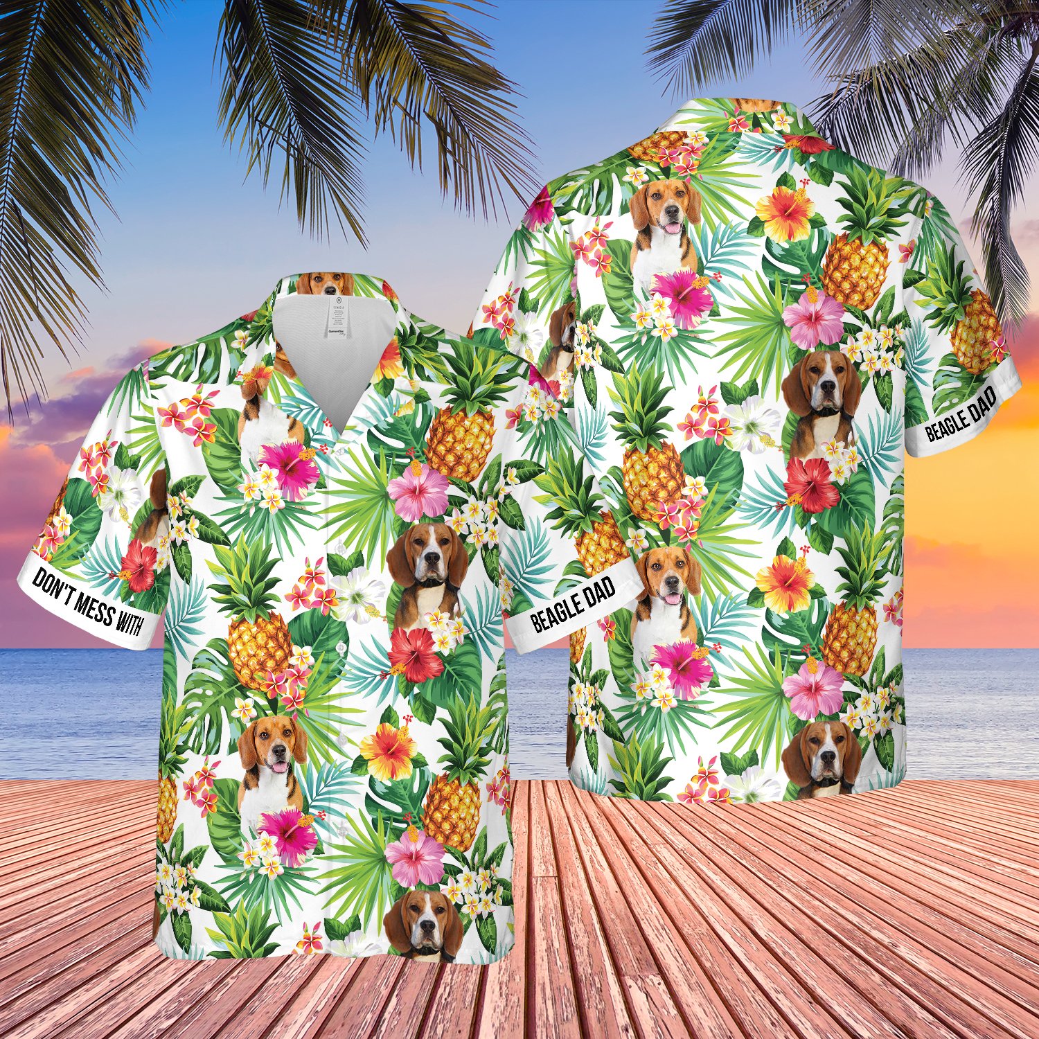 Dont Mess With Beagle Pineapple Dad Hawaiian Shirt Dont Mess With Beagle Pineapple Dad Hawaiian Shirt