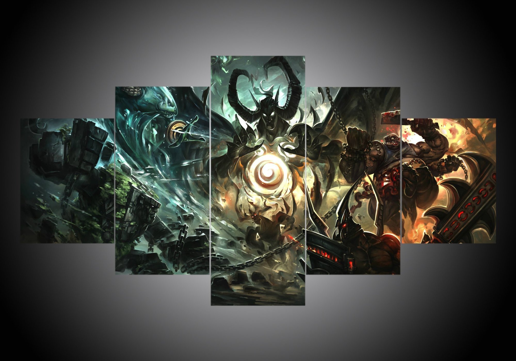 Dota 1 - Gaming 5 Panel Canvas Art Wall Decor Dota 1 - Gaming 5 Panel Canvas Art Wall Decor