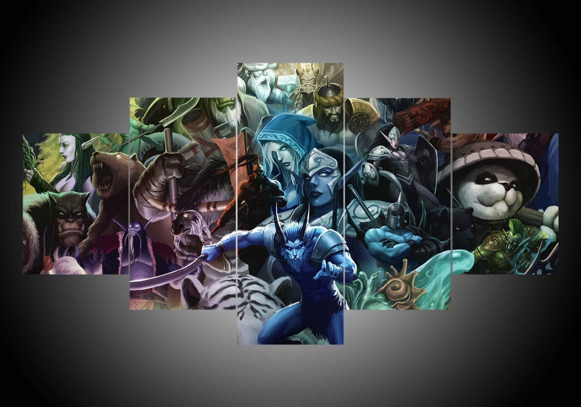 Dota 5 - Gaming 5 Panel Canvas Art Wall Decor Dota 5 - Gaming 5 Panel Canvas Art Wall Decor