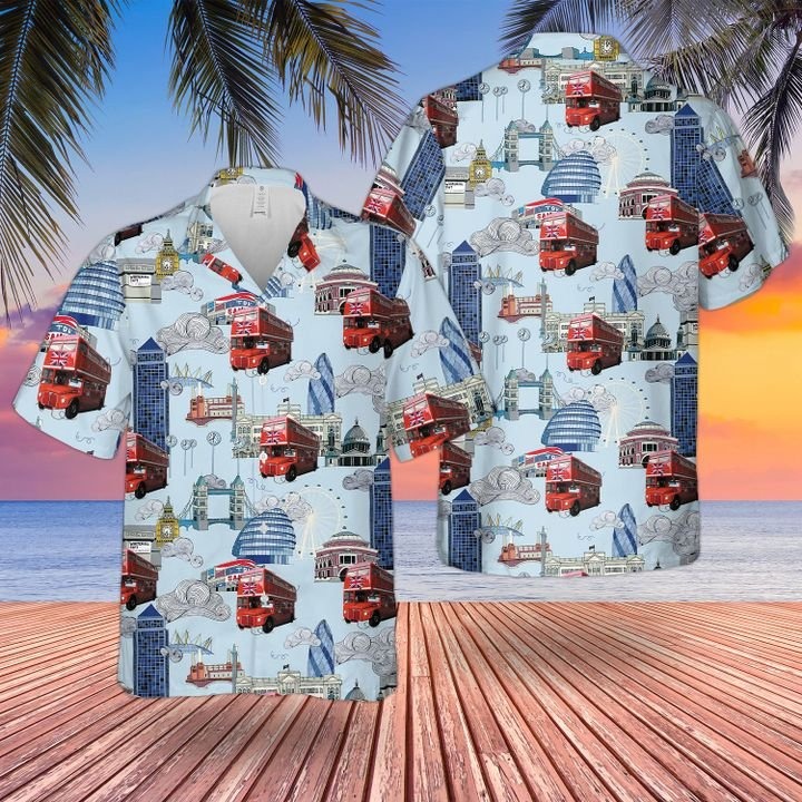 Doubledecker Bus Routemasters Hawaiian Shirt Doubledecker Bus Routemasters Hawaiian Shirt