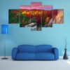 Dovbush Rocks In Bubnyshche - Nature 5 Panel Canvas Art Wall Decor
