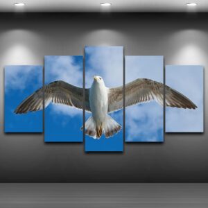Dove Spread Wings - Animal 5 Panel Canvas Art Wall Decor
