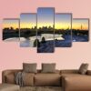 Downtown Dallas Skyline At Sunrise In Texas - Nature 5 Panel Canvas Art Wall Decor