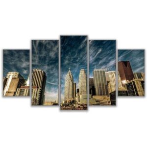 Downtown Toronto City View - Nature 5 Panel Canvas Art Wall Decor