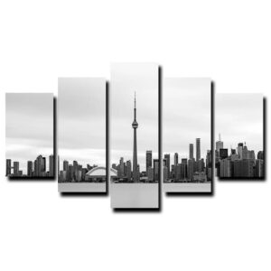 Downtown Toronto City - Nature 5 Panel Canvas Art Wall Decor