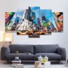 Downtown streets - Nature 5 Panel Canvas Art Wall Decor