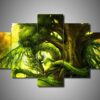 Dragon 13 - Abstract Animal 5 Panel Canvas Art Wall Decor
