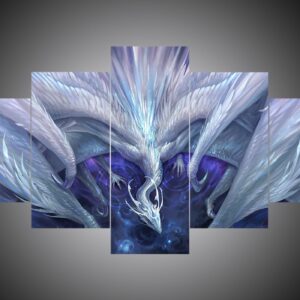 Dragon 14 - Abstract Animal 5 Panel Canvas Art Wall Decor