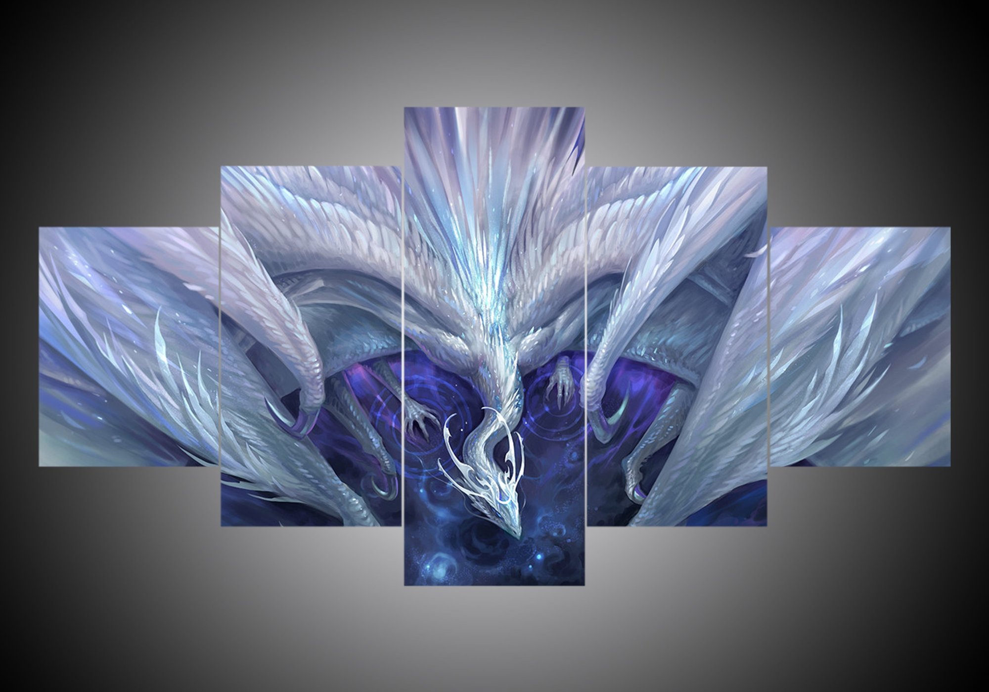 Dragon 14 - Abstract Animal 5 Panel Canvas Art Wall Decor Dragon 14 - Abstract Animal 5 Panel Canvas Art Wall Decor