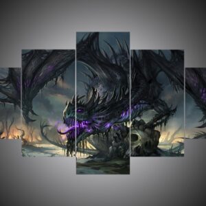 Dragon 2 - Abstract 5 Panel Canvas Art Wall Decor