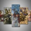 Dragon 5 - Abstract 5 Panel Canvas Art Wall Decor