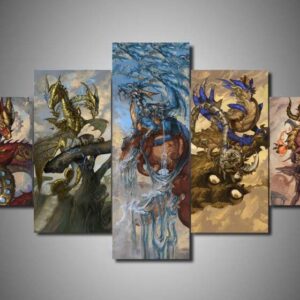 Dragon 5 - Abstract 5 Panel Canvas Art Wall Decor