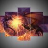 Dragon 5 - Abstract Animal 5 Panel Canvas Art Wall Decor