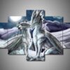 Dragon 6 - Abstract Animal 5 Panel Canvas Art Wall Decor
