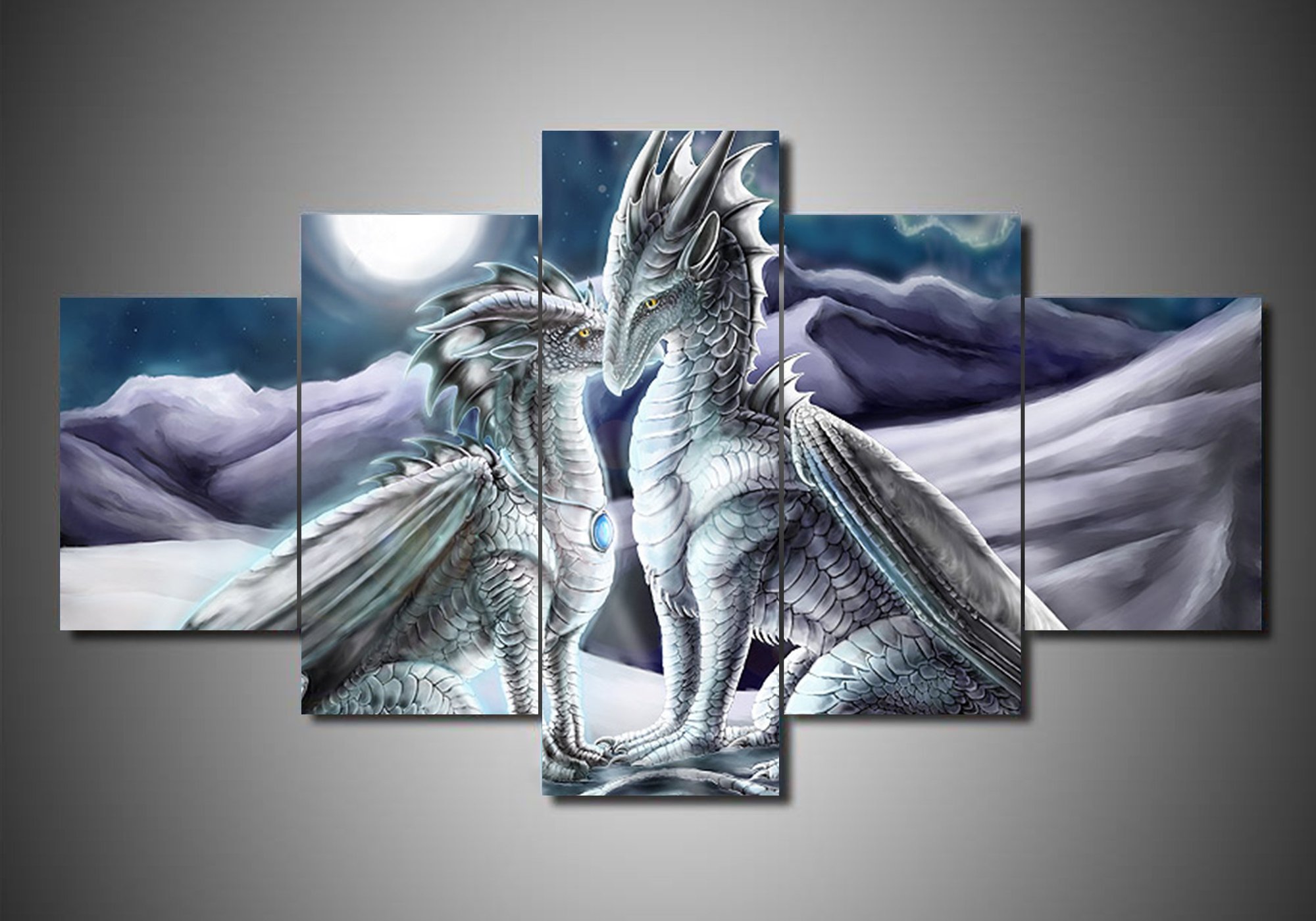Dragon 6 - Abstract Animal 5 Panel Canvas Art Wall Decor Dragon 6 - Abstract Animal 5 Panel Canvas Art Wall Decor