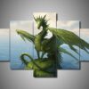 Dragon 7 - Abstract Animal 5 Panel Canvas Art Wall Decor