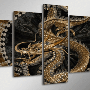 Dragon Art - Abstract 5 Panel Canvas Art Wall Decor