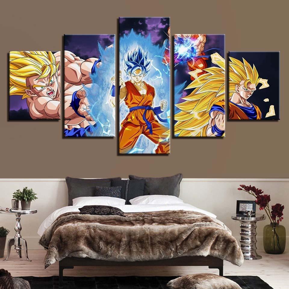 Dragon Ball Animation Simple 4 - Anime 5 Panel Canvas Art Wall Decor Dragon Ball Animation Simple 4 - Anime 5 Panel Canvas Art Wall Decor