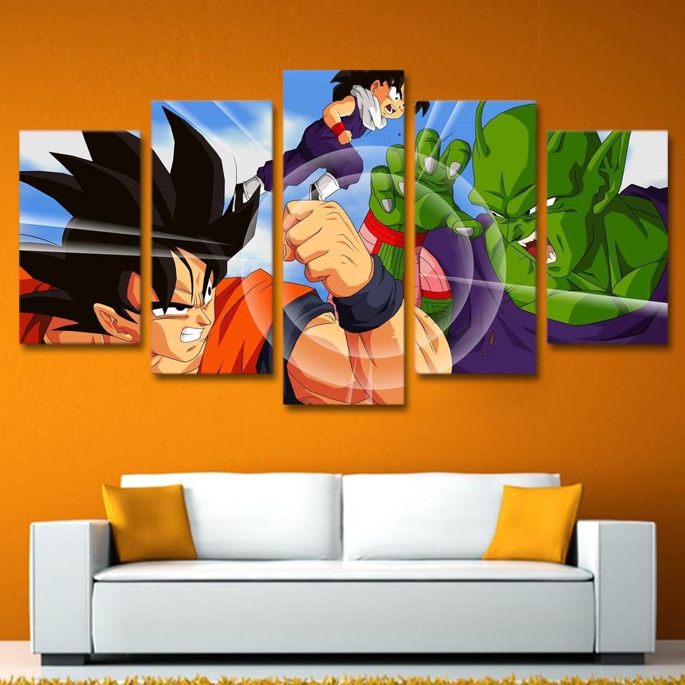 Dragon Ball Animation - Anime 5 Panel Canvas Art Wall Decor Dragon Ball Animation - Anime 5 Panel Canvas Art Wall Decor