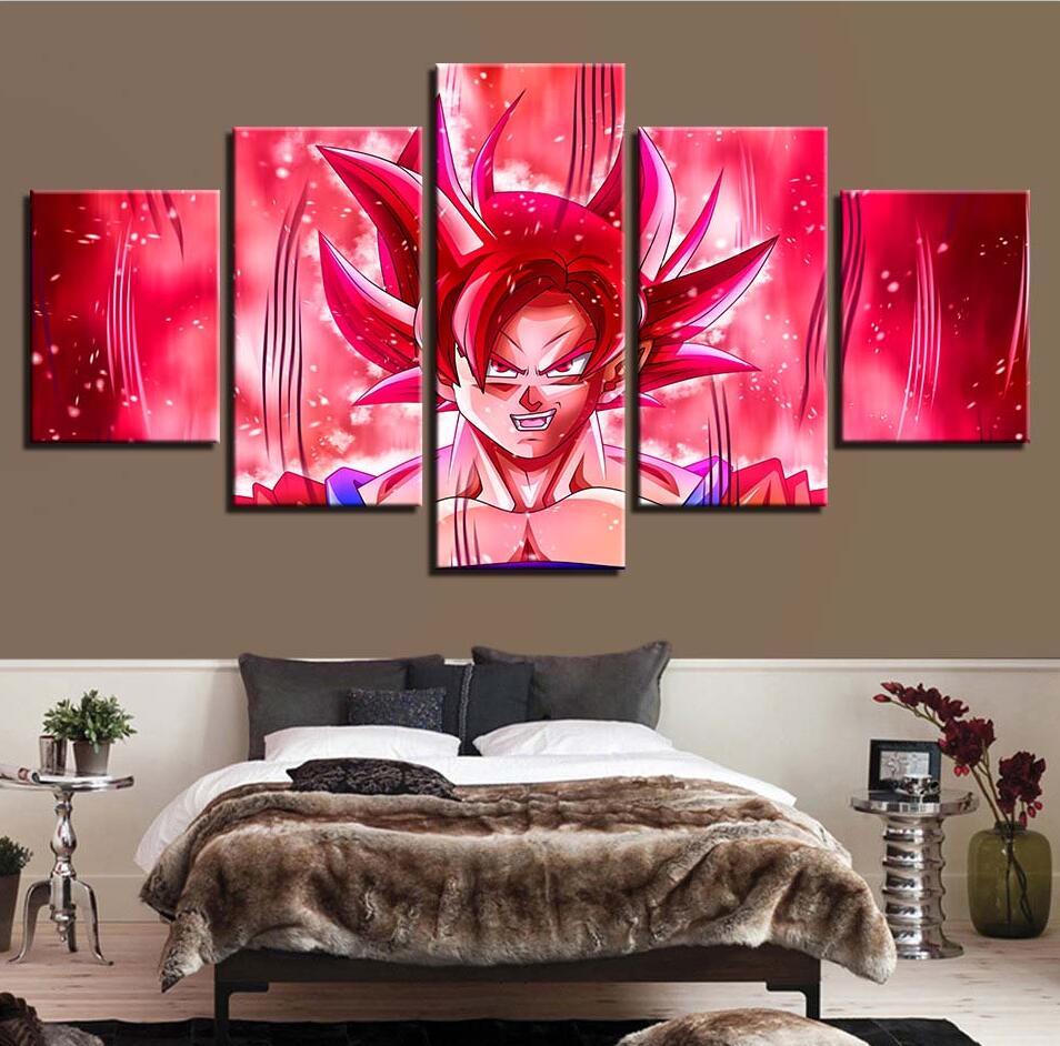 Dragon Ball Characters - Anime 5 Panel Canvas Art Wall Decor Dragon Ball Characters - Anime 5 Panel Canvas Art Wall Decor