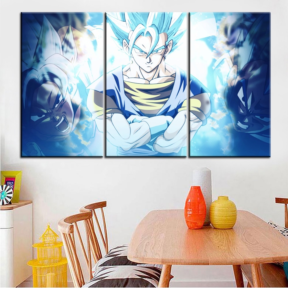 Dragon Ball Goku And Vegeta 5 Anime 3 Pieces - 3 Panel Canvas Art Wall Decor Dragon Ball Goku And Vegeta 5 Anime 3 Pieces - 3 Panel Canvas Art Wall Decor