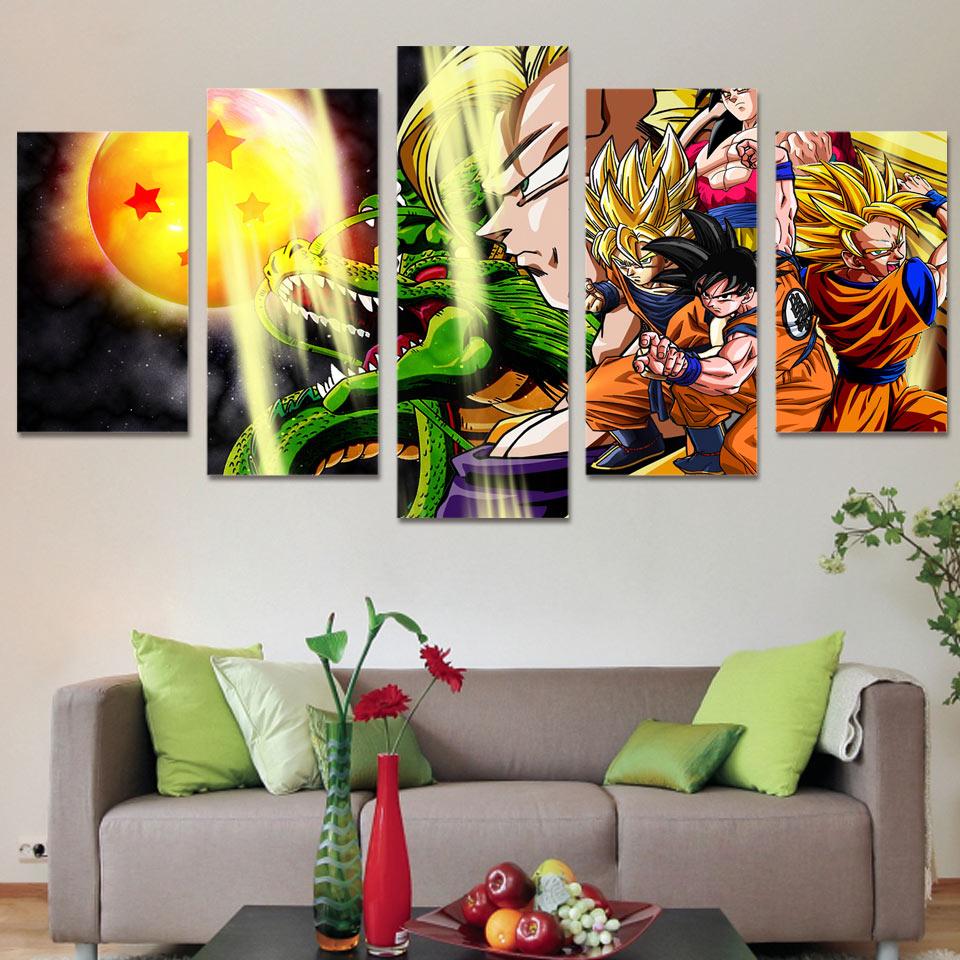 Dragon Ball Hero - Cartoon 5 Panel Canvas Art Wall Decor Dragon Ball Hero - Cartoon 5 Panel Canvas Art Wall Decor