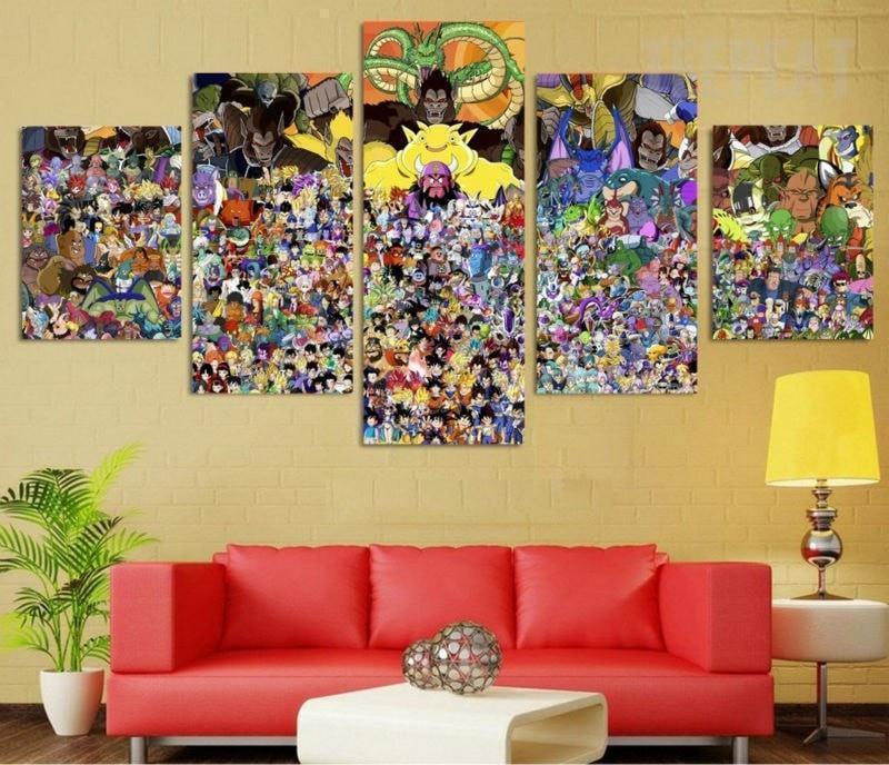 Dragon Ball Series Characters Anime - 5 Panel Canvas Art Wall Decor Dragon Ball Series Characters Anime - 5 Panel Canvas Art Wall Decor
