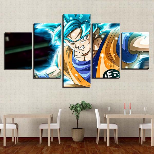 Dragon Ball Super Goku Super Saiyan - Anime 5 Panel Canvas Art Wall Decor Dragon Ball Super Goku Super Saiyan - Anime 5 Panel Canvas Art Wall Decor