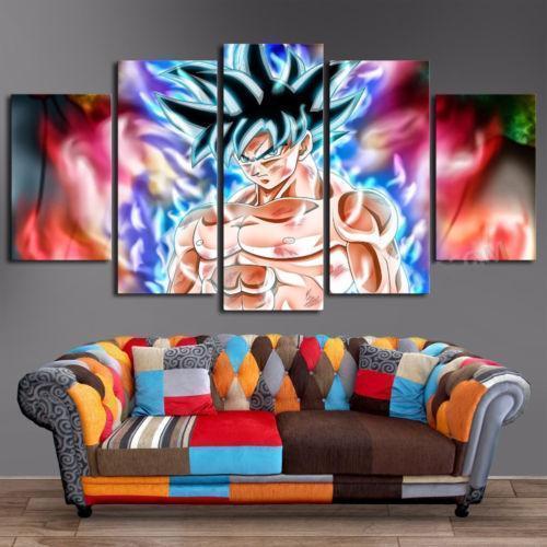 Dragon Ball Ultra Instinct Goku Anime - 5 Panel Canvas Art Wall Decor Dragon Ball Ultra Instinct Goku Anime - 5 Panel Canvas Art Wall Decor