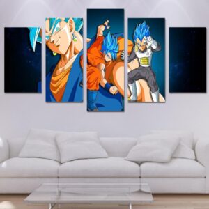 Dragon Ball Warriors - Anime 5 Panel Canvas Art Wall Decor
