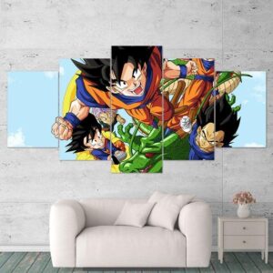 Dragon Ball Z 05- Anime 5 Panel Canvas Art Wall Decor