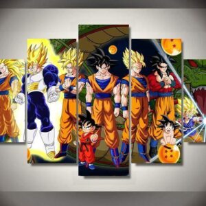 Dragon Ball Z 1 - Anime 5 Panel Canvas Art Wall Decor