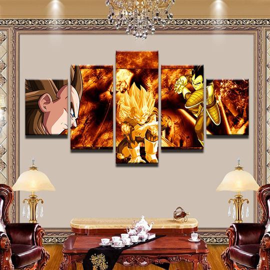 Dragon Ball Z 5 - Anime 5 Panel Canvas Art Wall Decor Dragon Ball Z 5 - Anime 5 Panel Canvas Art Wall Decor
