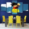 Dragon Ball Z Goku 10 - Aniem 5 Panel Canvas Art Wall Decor