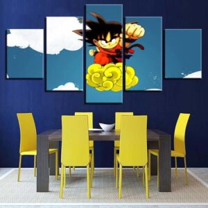 Dragon Ball Z Goku 10 - Aniem 5 Panel Canvas Art Wall Decor
