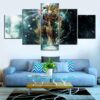 Dragon Ball Z : Goku Super Saiyan Transformation - Anime 5 Panel Canvas Art Wall Decor
