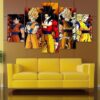 Dragon Ball Z Goku Super Saiyan - Anime 5 Panel Canvas Art Wall Decor