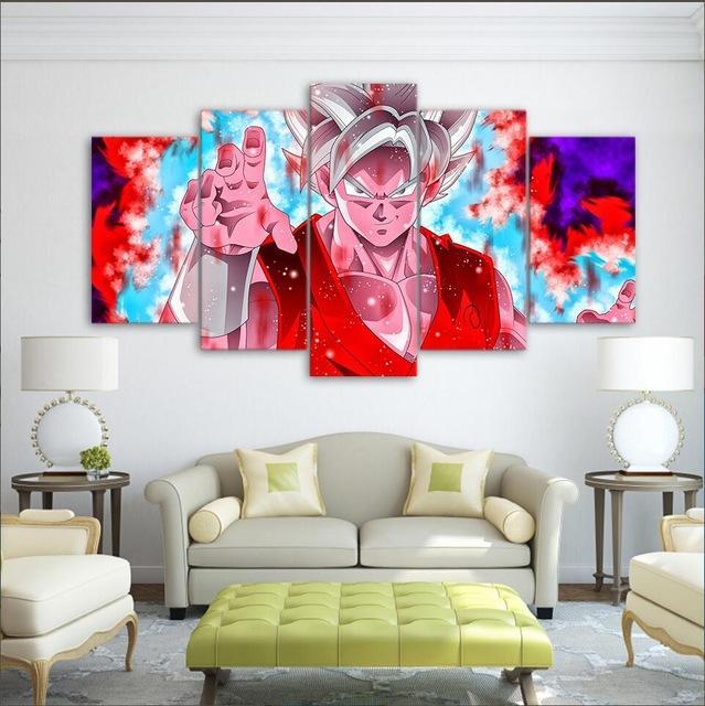 Dragon Ball Z Goku Super - Anime 5 Panel Canvas Art Wall Decor Dragon Ball Z Goku Super - Anime 5 Panel Canvas Art Wall Decor