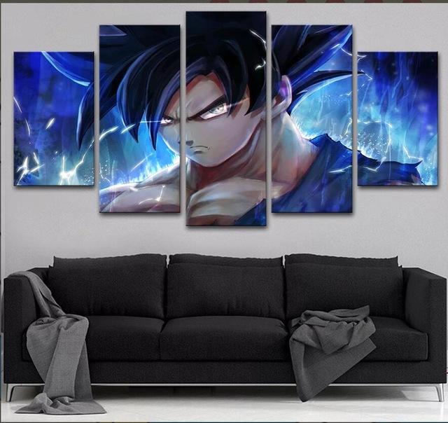 Dragon Ball Z Goku - Anime 5 Panel Canvas Art Wall Decor Dragon Ball Z Goku - Anime 5 Panel Canvas Art Wall Decor