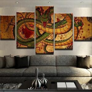 Dragon Ball Z: Shenron Great Dragon - Anime 5 Panel Canvas Art Wall Decor