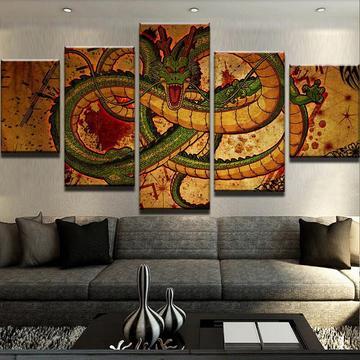 Dragon Ball Z: Shenron Great Dragon - Anime 5 Panel Canvas Art Wall Decor Dragon Ball Z: Shenron Great Dragon - Anime 5 Panel Canvas Art Wall Decor