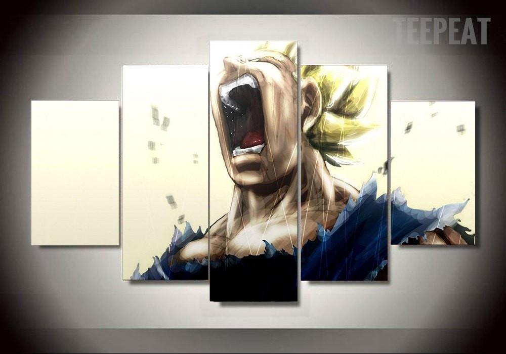 Dragon Ball Z Vegeta Transformation - Anime 5 Panel Canvas Art Wall Decor Dragon Ball Z Vegeta Transformation - Anime 5 Panel Canvas Art Wall Decor