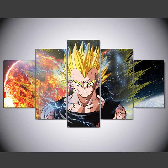 Dragon Ball Z Vegeta - Anime 5 Panel Canvas Art Wall Decor Dragon Ball Z Vegeta - Anime 5 Panel Canvas Art Wall Decor