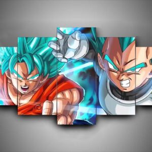 Dragon Ball - Goku And Vegeta - Anime 5 Panel Canvas Art Wall Decor