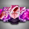 Dragon Ball - Goku Black Super Saiyan Rose - Anime 5 Panel Canvas Art Wall Decor
