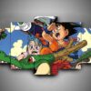 Dragon Ball - Goku Kid 2 - Anime 5 Panel Canvas Art Wall Decor