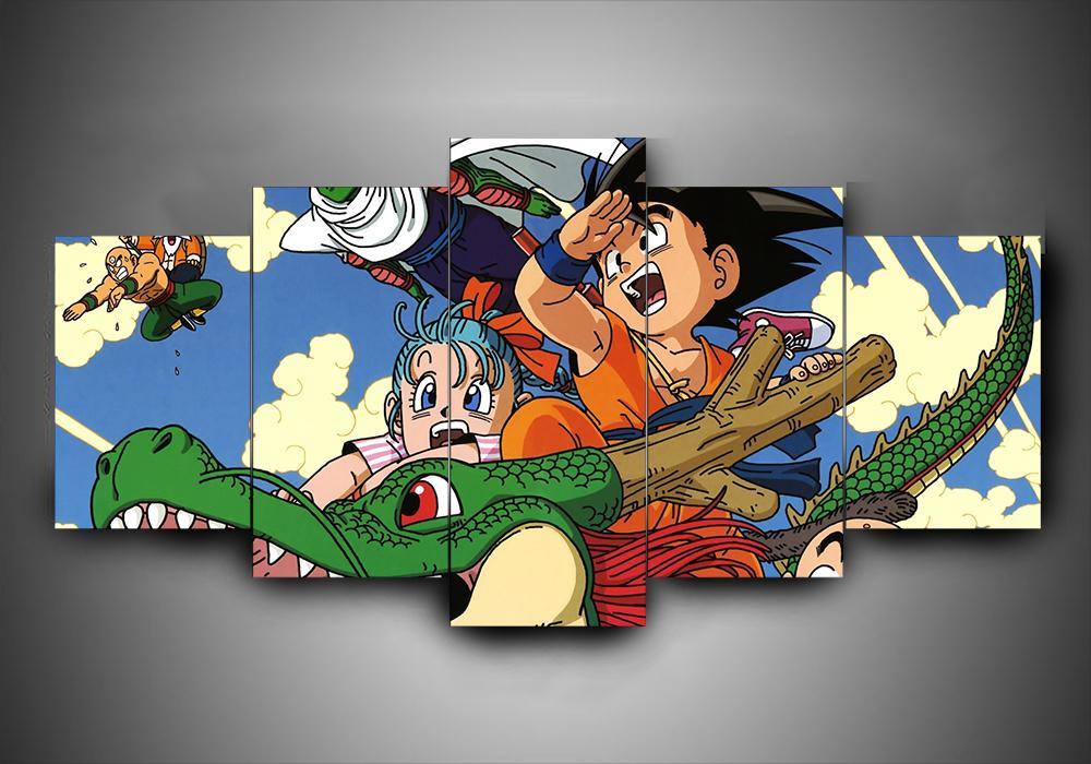 Dragon Ball - Goku Kid 2 - Anime 5 Panel Canvas Art Wall Decor Dragon Ball - Goku Kid 2 - Anime 5 Panel Canvas Art Wall Decor
